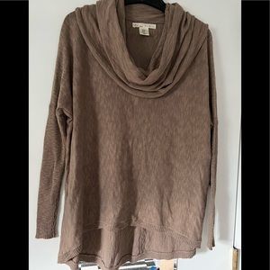 Tan Cowl-neck Sweater